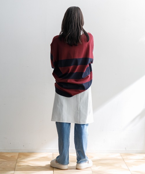 AMERICAN RAG CIE(アメリカンラグシー)の「【MEN , WOMEN】for BAYFLOW ラグビーシャツ(Tシャツ/カットソー・メンズ・グレー/ネイビー・M/L)」の20枚目の写真