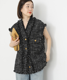 ジャーナルスタンダードレリューム TWEEDクルーネックジャケット JOURNAL STANDARD TWEEDクルーネックジャケット