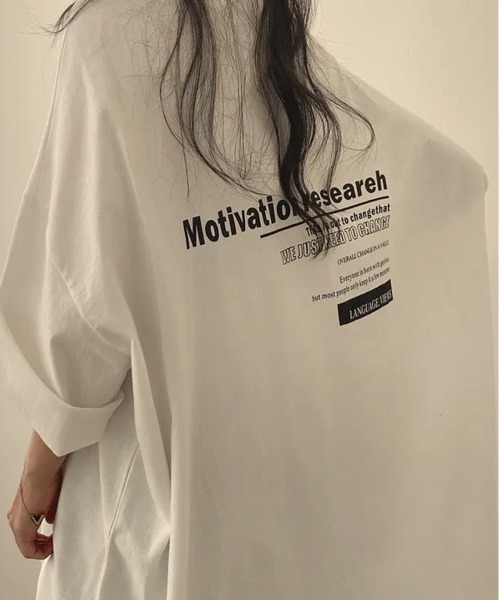 NEW GENTLEMAN(ニュージェントルマン)の「Motivation オーバーサイズT(Tシャツ/カットソー・メンズ・ネイビー/ホワイト/グレー・M/L/XL)」の22枚目の写真