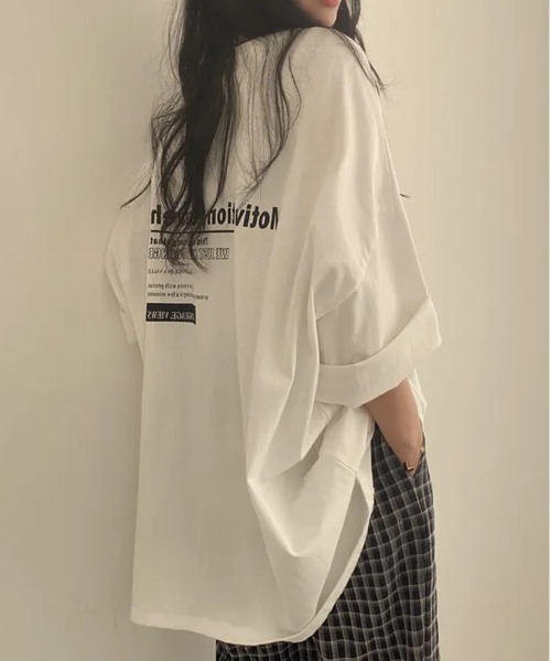 NEW GENTLEMAN(ニュージェントルマン)の「Motivation オーバーサイズT(Tシャツ/カットソー・メンズ・ネイビー/ホワイト/グレー・M/L/XL)」の16枚目の写真