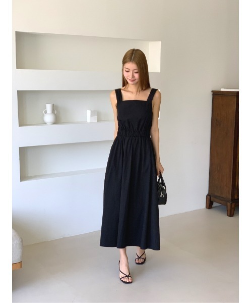 MINS MINIS(ミンスミニス)の「スクエアネックノースリーブAラインワンピース(ワンピース・レディース・ブラック・FREE)」の16枚目の写真