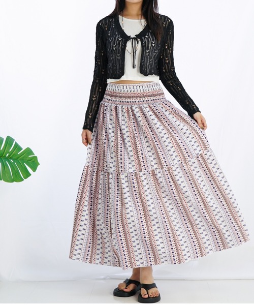 a lot of love(ア ロット オブ ラブ)の「ペイズリーパターンスカート(スカート・レディース・ネイビー/グリーン/ブラック/ホワイト・FREE)」の6枚目の写真