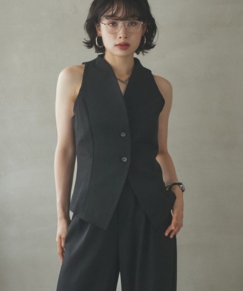 LAULEN(ローレン)の「american sleeve vest/アメスリベスト(ベスト・レディース・グレー/ブラック・S/M)」の1枚目の写真