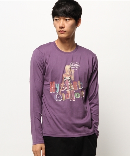 HYSTERIC GLAMOUR(ヒステリックグラマー)の「PRETTY pt T-SH(Tシャツ/カットソー・メンズ・ホワイト/パープル/ブラック・SMALL/LARGE/MEDIUM)」の1枚目の写真