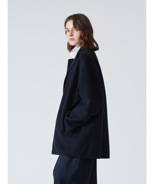 mizuiroind（ミズイロインド）の「mizuiro ind ウールテーラードジャケット（テーラードジャケット・レディース・ネイビー/ブラック・FREE）」の3枚目の写真