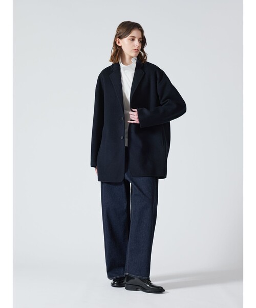 mizuiroind（ミズイロインド）の「mizuiro ind ウールテーラードジャケット（テーラードジャケット・レディース・ネイビー/ブラック・FREE）」の9枚目の写真
