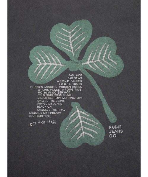 Nudie Jeans(ヌーディージーンズ)の「Nudie Jeans/ヌーディージーンズ Roy Lost Leaf T-Shirt / プリントTシャツ / Antracite(Tシャツ/カットソー・メンズ・ブラック系その他・M/L/XL/S)」の4枚目の写真