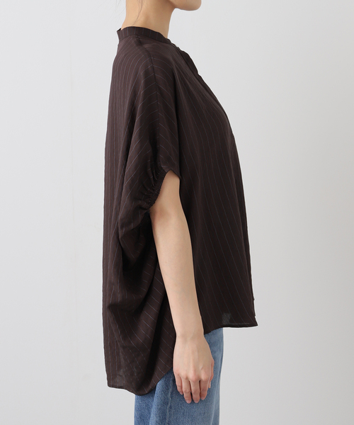 JOURNAL STANDARD relume（ジャーナルスタンダード　レリューム）の「《WEB限定追加》N/Rダブルストライプブラウス（シャツ/ブラウス・レディース・ブラウン/ネイビー・FREE）」の18枚目の写真