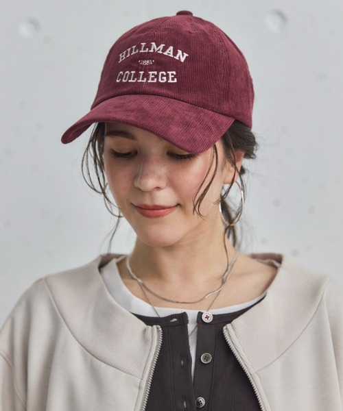 Doux archives（ドゥアルシーヴ）の「コーデュロイカレッジキャップ（キャップ・レディース・ワイン/ブラック/ベージュ・FREE）」の18枚目の写真