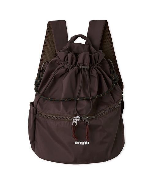 emmi バックパック リュック USAGI ONLINE限定カラー】eco 撥水レザーパイピングギャザー