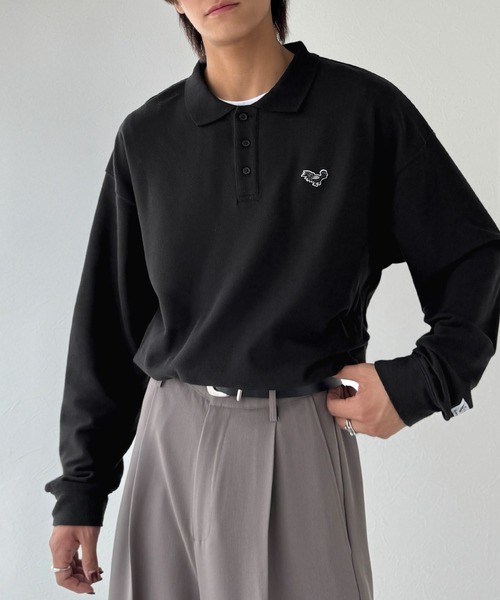 美品✨日本製 バーバリーブラックレーベル ホース刺繍 鹿の子 ポロシャツ　グレー 極美品○バーバリーブラックレーベル ホース刺繍 ボーダー 半袖