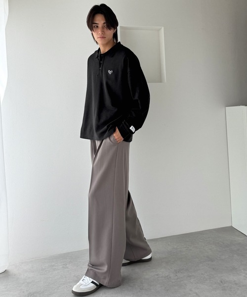 Classical Origin（クラシカルオリジン）の「「万能アイテム。」胸刺繍入り鹿の子ポロシャツ（長袖）／Embroidery Basic Polo Shirt（ポロシャツ・メンズ・ブラック/ネイビー/マスタード/レッド/ホワイト・LARGE/MEDIUM/SMALL）」の17枚目の写真