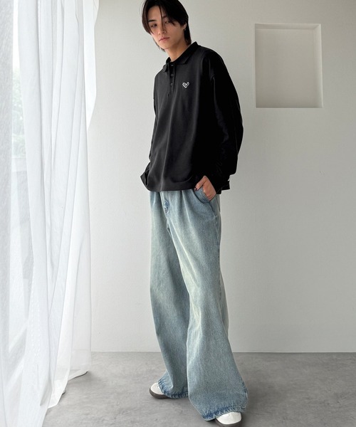 Classical Origin（クラシカルオリジン）の「「万能アイテム。」胸刺繍入り鹿の子ポロシャツ（長袖）／Embroidery Basic Polo Shirt（ポロシャツ・メンズ・ブラック/ネイビー/マスタード/レッド/ホワイト・LARGE/MEDIUM/SMALL）」の20枚目の写真