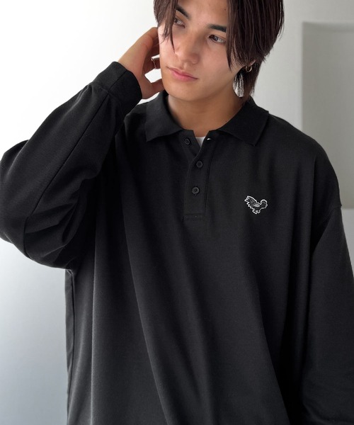 Classical Origin（クラシカルオリジン）の「「万能アイテム。」胸刺繍入り鹿の子ポロシャツ（長袖）／Embroidery Basic Polo Shirt（ポロシャツ・メンズ・ブラック/ネイビー/マスタード/レッド/ホワイト・LARGE/MEDIUM/SMALL）」の11枚目の写真