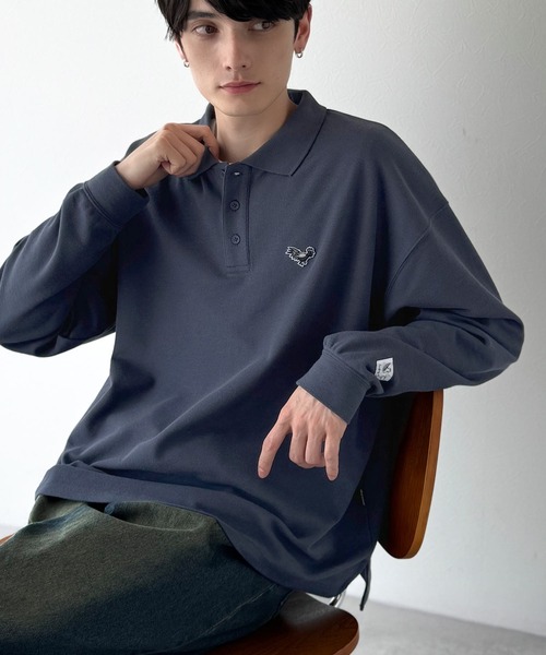 Classical Origin（クラシカルオリジン）の「「万能アイテム。」胸刺繍入り鹿の子ポロシャツ（長袖）／Embroidery Basic Polo Shirt（ポロシャツ・メンズ・ブラック/ネイビー/マスタード/レッド/ホワイト・LARGE/MEDIUM/SMALL）」の21枚目の写真