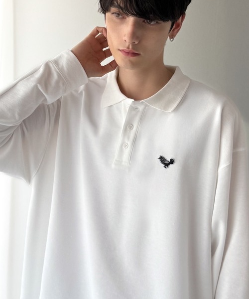 Classical Origin（クラシカルオリジン）の「「万能アイテム。」胸刺繍入り鹿の子ポロシャツ（長袖）／Embroidery Basic Polo Shirt（ポロシャツ・メンズ・ブラック/ネイビー/マスタード/レッド/ホワイト・LARGE/MEDIUM/SMALL）」の8枚目の写真