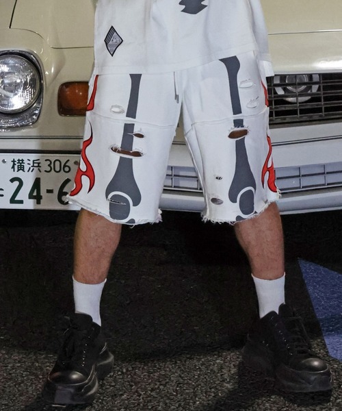 GALFY(ガルフィー)の「JACKROSE×VANSON×GALFY-骨犬Shorts(その他パンツ・メンズ・ホワイト/ブラック・L/XL)」の2枚目の写真