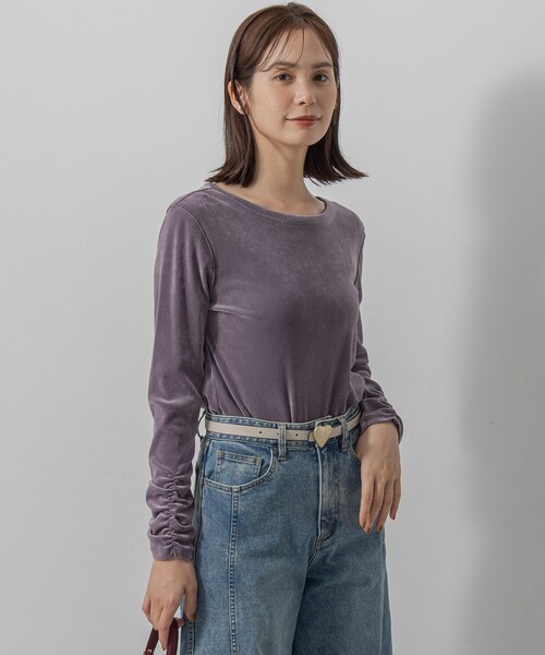 組曲(クミキョク)の「チュールフロッキー カットソー(Tシャツ/カットソー・レディース・アイボリー系/グレー系/ライラック系・F)」の8枚目の写真