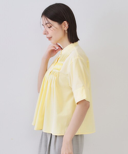 OPAQUE.CLIP（オペークドットクリップ）の「ピンタックフレアシャツ【洗濯機洗い可】（シャツ/ブラウス・レディース・ブラック/ホワイト/ライトイエロー系・38/40/42）」の18枚目の写真