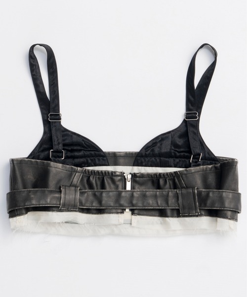 Belted Vegan Leather Bustier/ベルテッドヴィーガンレザービスチェ