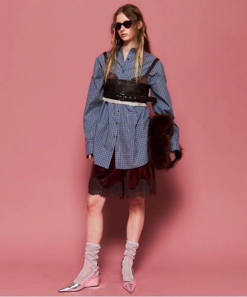 Belted Vegan Leather Bustier/ベルテッドヴィーガンレザービスチェ