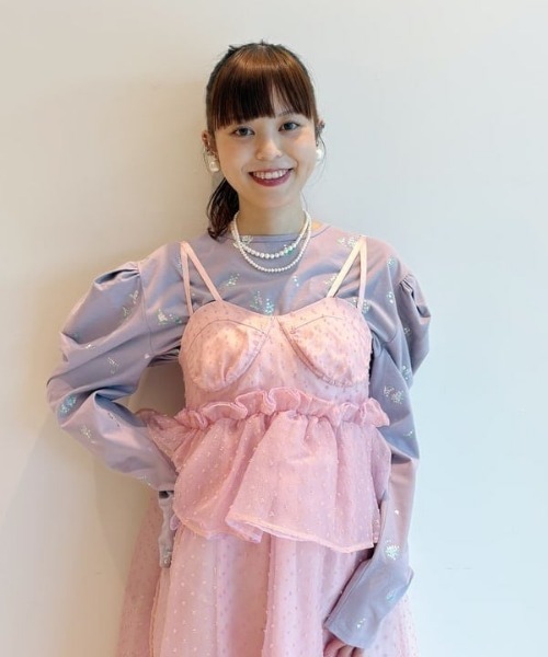 CAROLINA GLASER（カロリナ グレイサー）の「ドットコルセット風 フリル ワンピース（ワンピース・レディース・ピンク/サックスブルー・MEDIUM/SMALL）」の12枚目の写真