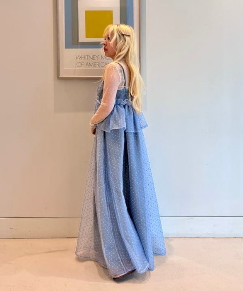 CAROLINA GLASER（カロリナ グレイサー）の「ドットコルセット風 フリル ワンピース（ワンピース・レディース・ピンク/サックスブルー・MEDIUM/SMALL）」の14枚目の写真