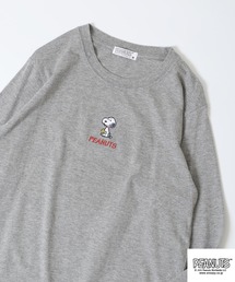 PEANUTS（ピーナッツ）の「PEANUTS 刺繍&プリント天竺長袖Tシャツ（Tシャツ/カットソー・メンズ）」