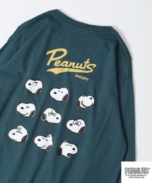 PEANUTS 刺繍&プリント天竺長袖Tシャツ