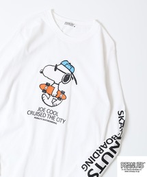 PEANUTS 刺繍&プリント天竺長袖Tシャツ