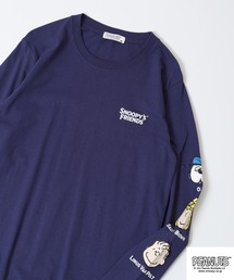 PEANUTS 刺繍&プリント天竺長袖Tシャツ