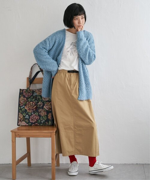 LBC（エルビーシー）の「コットンツイルワークベルトスカート（スカート・レディース・ベージュ/チャコールグレー/エメラルド・M/L）」の8枚目の写真