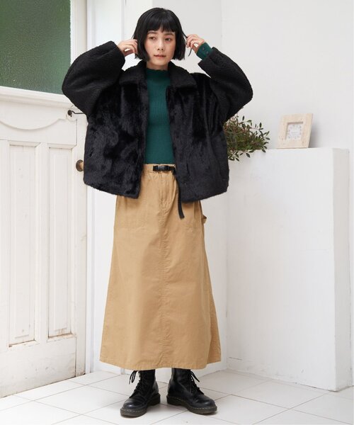 LBC（エルビーシー）の「コットンツイルワークベルトスカート（スカート・レディース・ベージュ/チャコールグレー/エメラルド・M/L）」の9枚目の写真