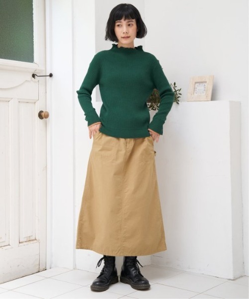 LBC（エルビーシー）の「コットンツイルワークベルトスカート（スカート・レディース・ベージュ/チャコールグレー/エメラルド・M/L）」の4枚目の写真