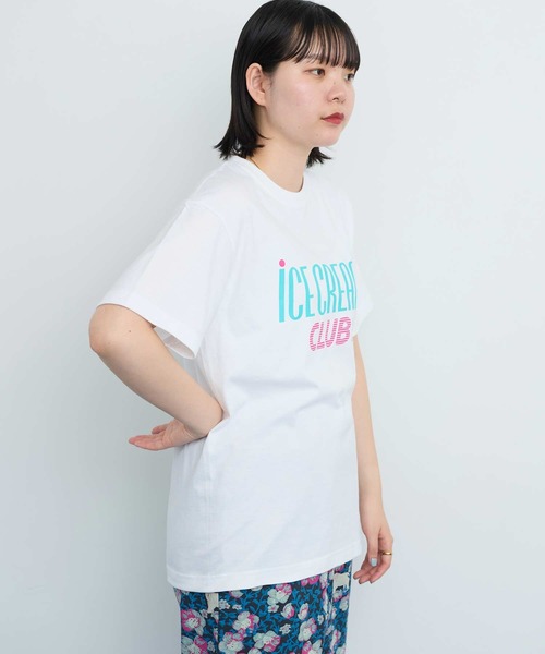 I am I in fact...(アイアムアイインファクト)の「●iCE CREAM CLUB Tシャツ(Tシャツ/カットソー・レディース・ホワイト/グレー・FREE)」の7枚目の写真