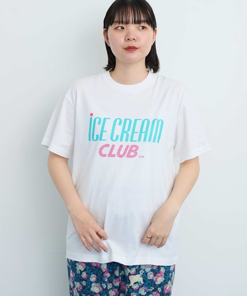 I am I in fact...(アイアムアイインファクト)の「●iCE CREAM CLUB Tシャツ(Tシャツ/カットソー・レディース・ホワイト/グレー・FREE)」の8枚目の写真