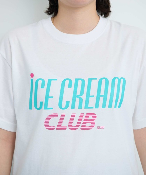 I am I in fact...(アイアムアイインファクト)の「●iCE CREAM CLUB Tシャツ(Tシャツ/カットソー・レディース・ホワイト/グレー・FREE)」の3枚目の写真