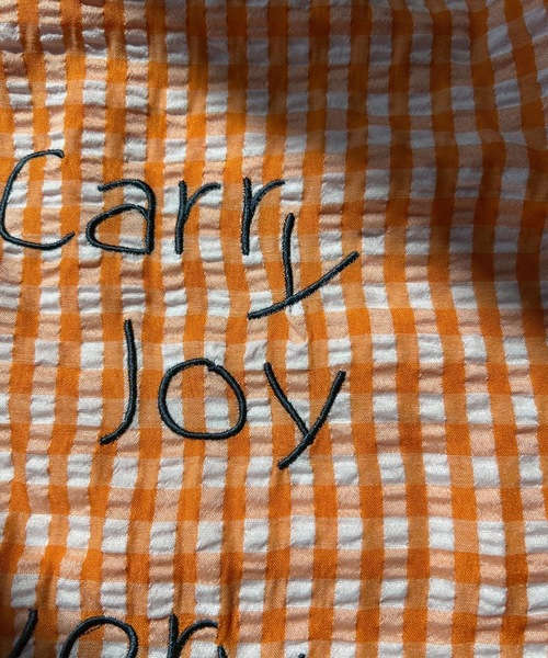 UNDERSTATEMENTs(アンダーステイトメント)の「【ユニセックス】sefumiコラボ企画/ギンガムチェックロゴ刺繍トートバック(トートバッグ・レディース・オレンジ/ブルー・FREE)」の14枚目の写真