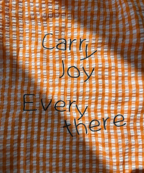 UNDERSTATEMENTs(アンダーステイトメント)の「【ユニセックス】sefumiコラボ企画/ギンガムチェックロゴ刺繍トートバック(トートバッグ・レディース・オレンジ/ブルー・FREE)」の15枚目の写真