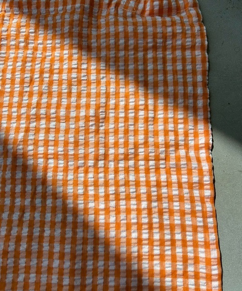 UNDERSTATEMENTs(アンダーステイトメント)の「【ユニセックス】sefumiコラボ企画/ギンガムチェックロゴ刺繍トートバック(トートバッグ・レディース・オレンジ/ブルー・FREE)」の18枚目の写真