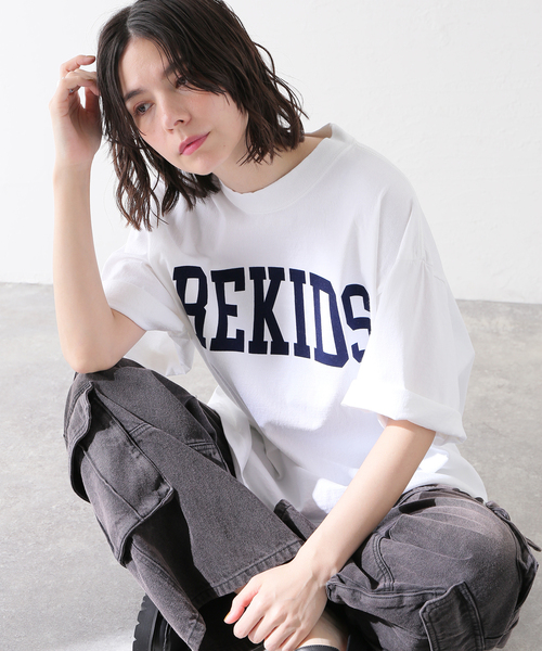 is-ness(イズネス)の「ISNESS MUSIC / イズネス ミュージック REKIDS T-SHIRTS(Tシャツ/カットソー・メンズ・ホワイト/チャコールグレー・MEDIUM/LARGE)」の3枚目の写真