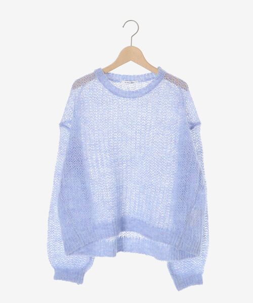 le.coeur blanc（ルクールブラン）の「シアーモヘヤニットプルオーバー（ニット/セーター・レディース・ブルー/ピンク/グレー・38）」の4枚目の写真