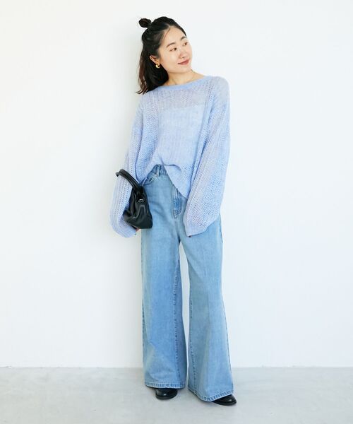 le.coeur blanc（ルクールブラン）の「シアーモヘヤニットプルオーバー（ニット/セーター・レディース・ブルー/ピンク/グレー・38）」の18枚目の写真