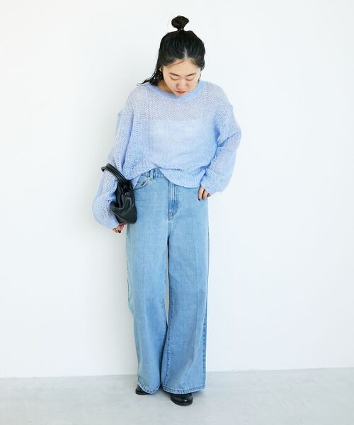 le.coeur blanc（ルクールブラン）の「シアーモヘヤニットプルオーバー（ニット/セーター・レディース・ブルー/ピンク/グレー・38）」の19枚目の写真