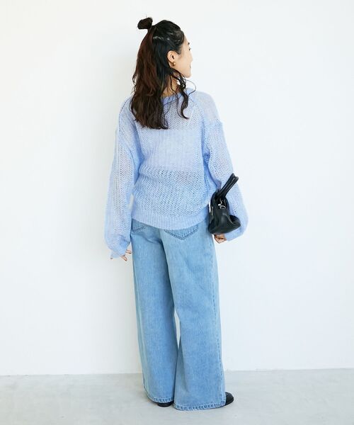 le.coeur blanc（ルクールブラン）の「シアーモヘヤニットプルオーバー（ニット/セーター・レディース・ブルー/ピンク/グレー・38）」の20枚目の写真