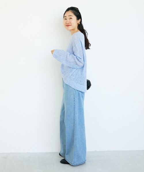 le.coeur blanc（ルクールブラン）の「シアーモヘヤニットプルオーバー（ニット/セーター・レディース・ブルー/ピンク/グレー・38）」の22枚目の写真