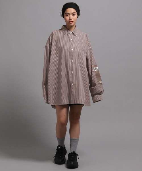 GEORGE'S（ジョージズ）の「ストライプBIGシャツ2（シャツ/ブラウス・メンズ・ブルー/ブラウン・MEDIUM/LARGE）」の4枚目の写真