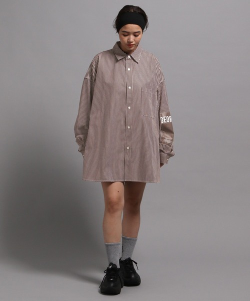 GEORGE'S（ジョージズ）の「ストライプBIGシャツ2（シャツ/ブラウス・メンズ・ブルー/ブラウン・MEDIUM/LARGE）」の7枚目の写真