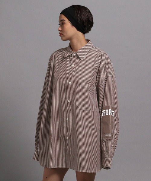 GEORGE'S（ジョージズ）の「ストライプBIGシャツ2（シャツ/ブラウス・メンズ・ブルー/ブラウン・MEDIUM/LARGE）」の14枚目の写真