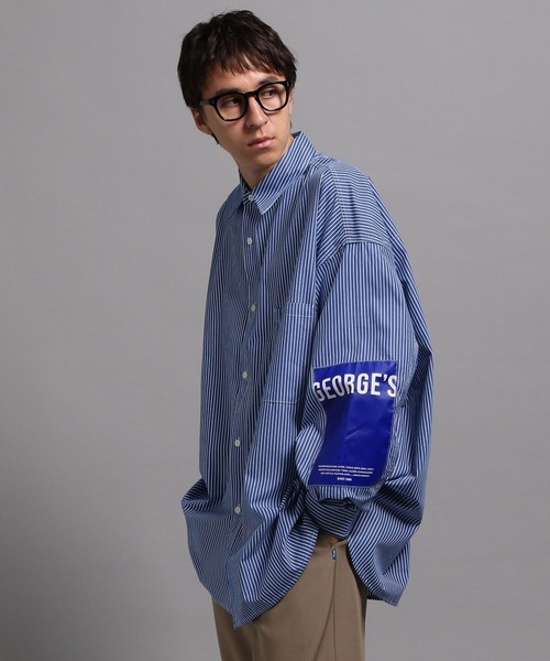 GEORGE'S（ジョージズ）の「ストライプBIGシャツ2（シャツ/ブラウス・メンズ・ブルー/ブラウン・MEDIUM/LARGE）」の21枚目の写真